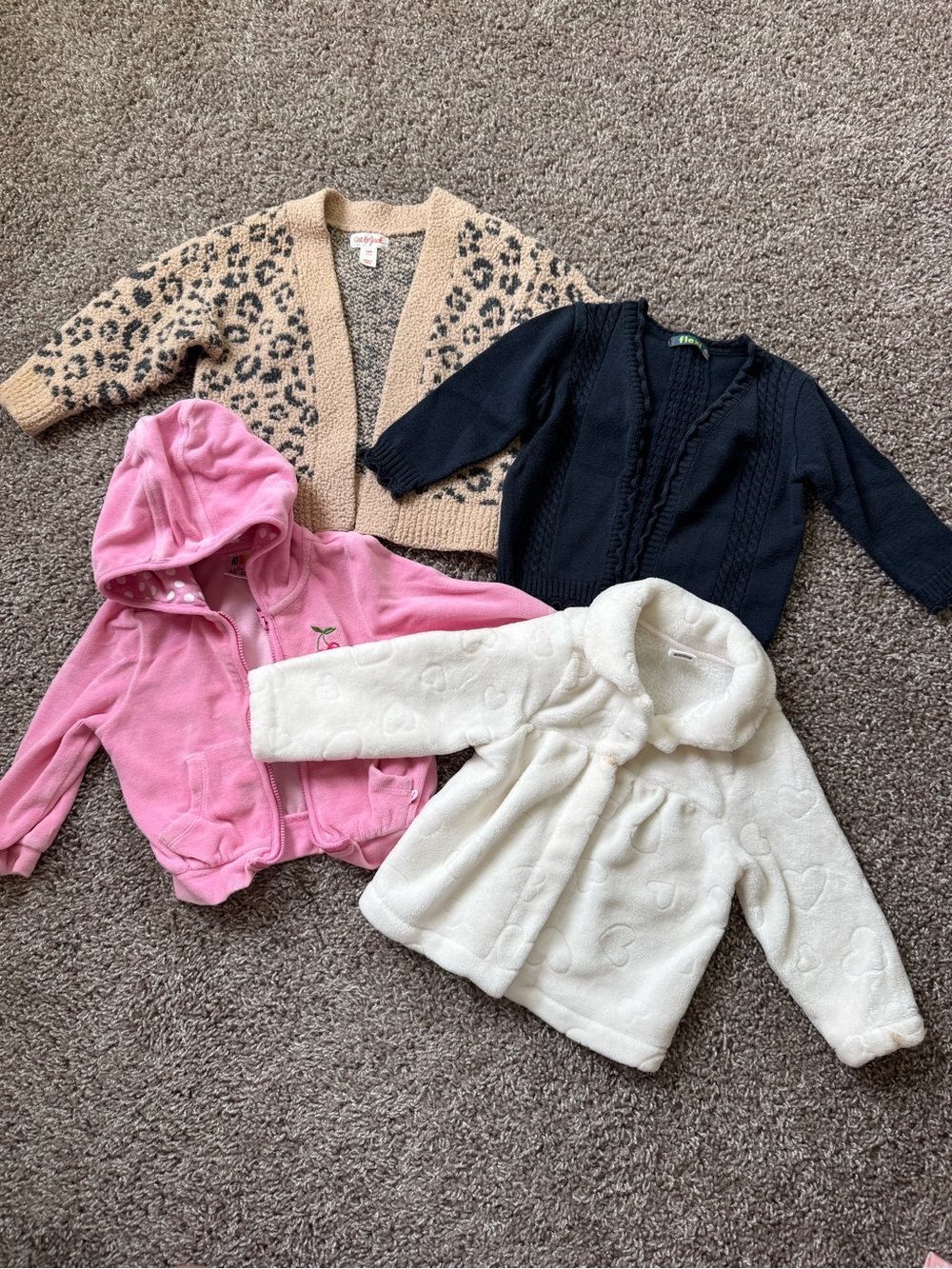 4PC Toddler Girl Cardigan & Hoodie Bundle 9-24M
